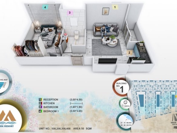 Luxury-1-bed-room-50-sqm-promenade-view-at-Mark-Resort