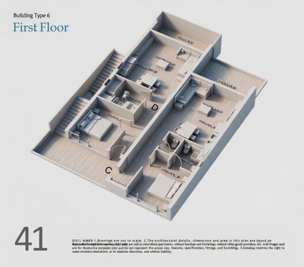 Arc of Soma 2-bedroom apartment floor plan showing family-size layout