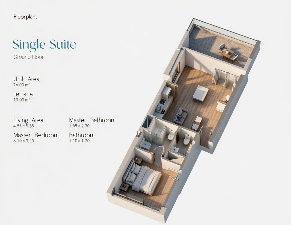 Arc of Soma studio apartment floor plan for compact unit cost comparison