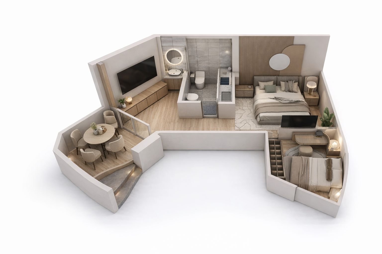 1 Bedroom Apartment in Marvento Resort Hurghada with private beach and Sky Pool