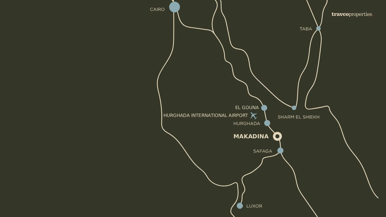 Makadina Hurghada location on Egypt's Red Sea coast
