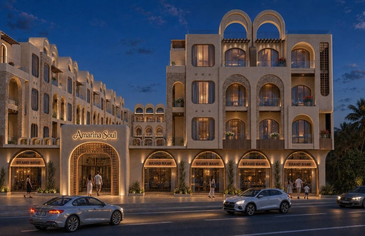 Amarina Soul Hurghada modern studio apartment interior with balcony