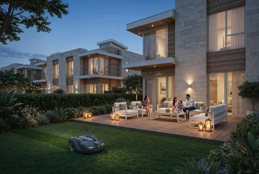 Lifestyle at Village de la Capitale Palm Hills New Administrative Capital with green spaces and water features